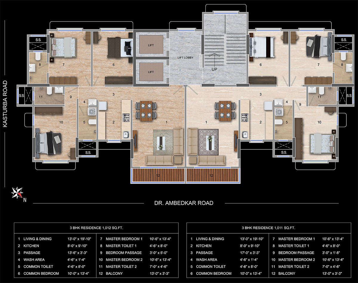 3bhk Ground Floor Plan